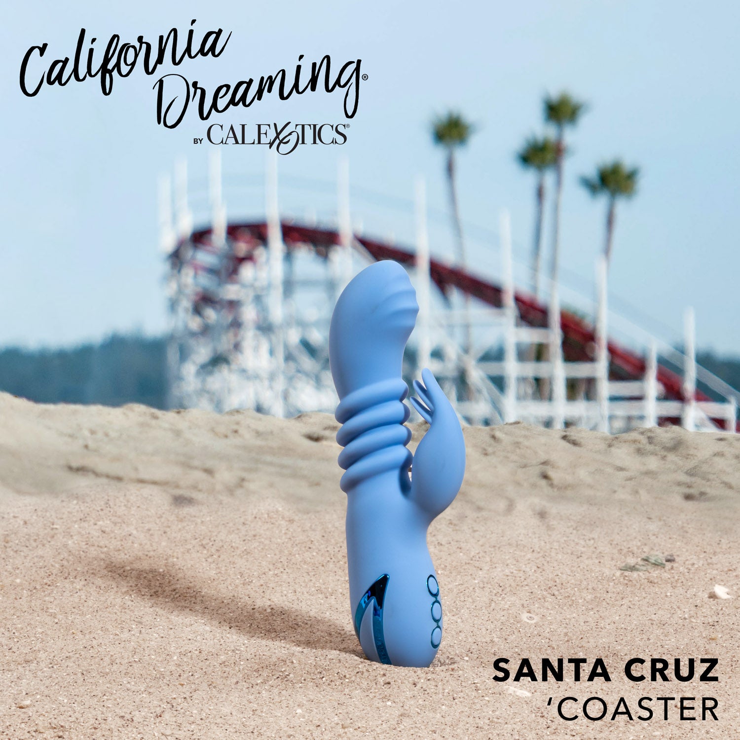 CalExotics California Dreaming Santa Cruz 'Coaster Rechargeable Rabbit Vibrator - Extreme Toyz Singapore - https://extremetoyz.com.sg - Sex Toys and Lingerie Online Store - Bondage Gear / Vibrators / Electrosex Toys / Wireless Remote Control Vibes / Sexy Lingerie and Role Play / BDSM / Dungeon Furnitures / Dildos and Strap Ons &nbsp;/ Anal and Prostate Massagers / Anal Douche and Cleaning Aide / Delay Sprays and Gels / Lubricants and more...