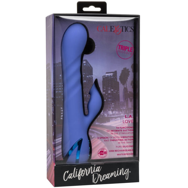 CalExotics California Dreaming L.A. Love Rechargeable Thrusting & Clitoral Suction Vibrator - Extreme Toyz Singapore - https://extremetoyz.com.sg - Sex Toys and Lingerie Online Store - Bondage Gear / Vibrators / Electrosex Toys / Wireless Remote Control Vibes / Sexy Lingerie and Role Play / BDSM / Dungeon Furnitures / Dildos and Strap Ons &nbsp;/ Anal and Prostate Massagers / Anal Douche and Cleaning Aide / Delay Sprays and Gels / Lubricants and more...