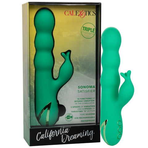 CalExotics California Dreaming Sonoma Satisfier Rechargeable Thrusting Vibrator - Extreme Toyz Singapore - https://extremetoyz.com.sg - Sex Toys and Lingerie Online Store - Bondage Gear / Vibrators / Electrosex Toys / Wireless Remote Control Vibes / Sexy Lingerie and Role Play / BDSM / Dungeon Furnitures / Dildos and Strap Ons &nbsp;/ Anal and Prostate Massagers / Anal Douche and Cleaning Aide / Delay Sprays and Gels / Lubricants and more...