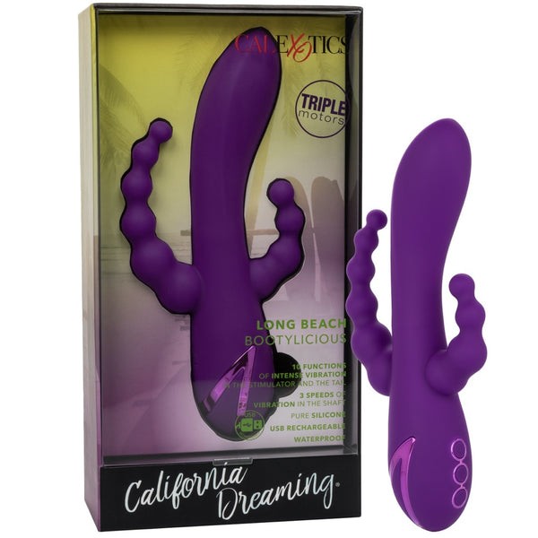CalExotics California Dreaming Long Beach Bootylicious Rechargeable Triple Action Vibrator - Extreme Toyz Singapore - https://extremetoyz.com.sg - Sex Toys and Lingerie Online Store - Bondage Gear / Vibrators / Electrosex Toys / Wireless Remote Control Vibes / Sexy Lingerie and Role Play / BDSM / Dungeon Furnitures / Dildos and Strap Ons &nbsp;/ Anal and Prostate Massagers / Anal Douche and Cleaning Aide / Delay Sprays and Gels / Lubricants and more...