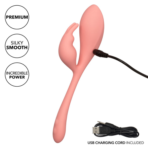 CalExotics Elle Liquid Silicone Bunny Rechargeable Vibrator - Extreme Toyz Singapore - https://extremetoyz.com.sg - Sex Toys and Lingerie Online Store - Bondage Gear / Vibrators / Electrosex Toys / Wireless Remote Control Vibes / Sexy Lingerie and Role Play / BDSM / Dungeon Furnitures / Dildos and Strap Ons &nbsp;/ Anal and Prostate Massagers / Anal Douche and Cleaning Aide / Delay Sprays and Gels / Lubricants and more...