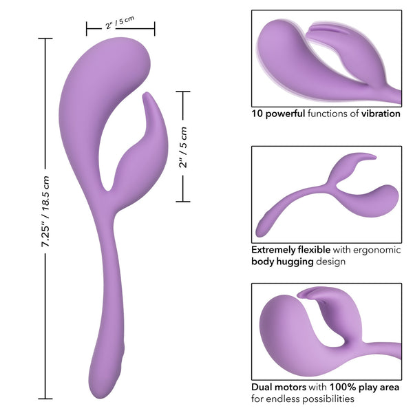 CalExotics Elle Liquid Silicone Dual Flicker Rechargeable Rabbit Vibrator - Extreme Toyz Singapore - https://extremetoyz.com.sg - Sex Toys and Lingerie Online Store - Bondage Gear / Vibrators / Electrosex Toys / Wireless Remote Control Vibes / Sexy Lingerie and Role Play / BDSM / Dungeon Furnitures / Dildos and Strap Ons &nbsp;/ Anal and Prostate Massagers / Anal Douche and Cleaning Aide / Delay Sprays and Gels / Lubricants and more...