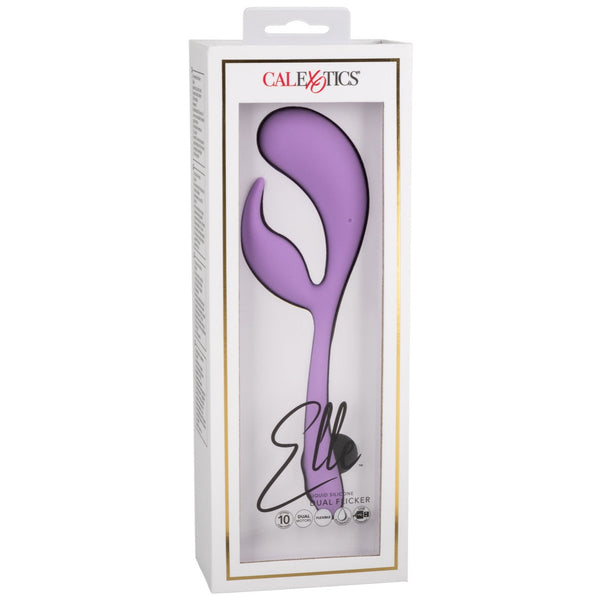 CalExotics Elle Liquid Silicone Dual Flicker Rechargeable Rabbit Vibrator - Extreme Toyz Singapore - https://extremetoyz.com.sg - Sex Toys and Lingerie Online Store - Bondage Gear / Vibrators / Electrosex Toys / Wireless Remote Control Vibes / Sexy Lingerie and Role Play / BDSM / Dungeon Furnitures / Dildos and Strap Ons &nbsp;/ Anal and Prostate Massagers / Anal Douche and Cleaning Aide / Delay Sprays and Gels / Lubricants and more...