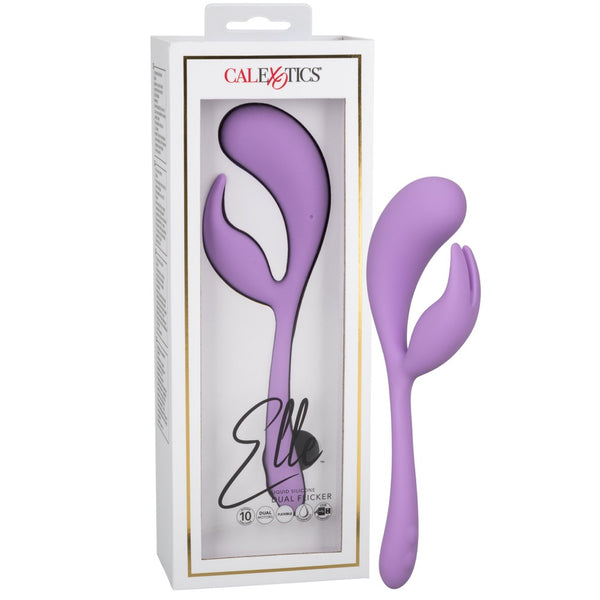 CalExotics Elle Liquid Silicone Dual Flicker Rechargeable Rabbit Vibrator - Extreme Toyz Singapore - https://extremetoyz.com.sg - Sex Toys and Lingerie Online Store - Bondage Gear / Vibrators / Electrosex Toys / Wireless Remote Control Vibes / Sexy Lingerie and Role Play / BDSM / Dungeon Furnitures / Dildos and Strap Ons &nbsp;/ Anal and Prostate Massagers / Anal Douche and Cleaning Aide / Delay Sprays and Gels / Lubricants and more...