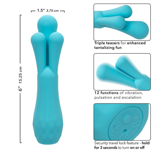 Gia Triple Teaser 12-Function Rechargeable Vibrator