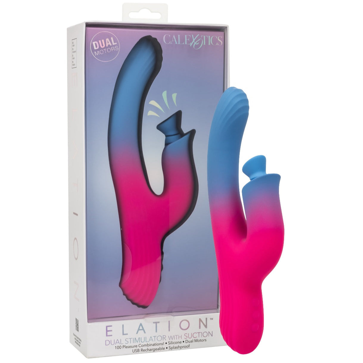Elation Dual Stimulator with Suction Rechargeable Silicone Vibrator