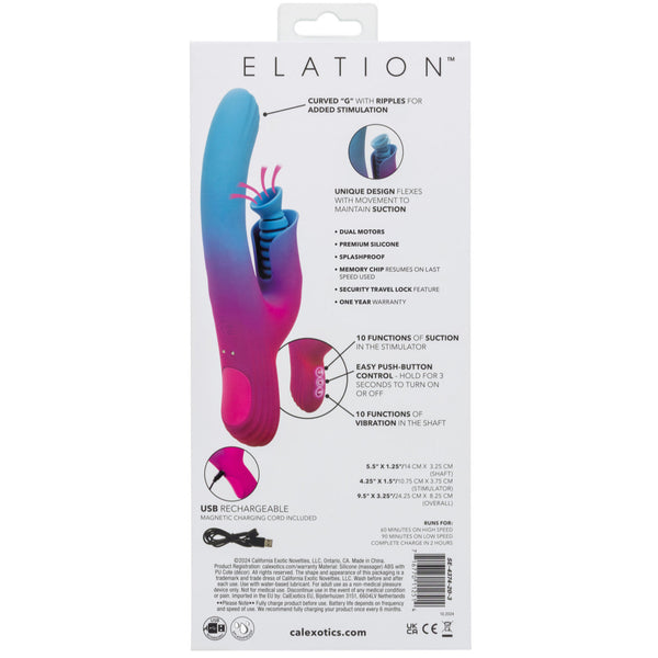 Elation Dual Stimulator with Suction Rechargeable Silicone Vibrator
