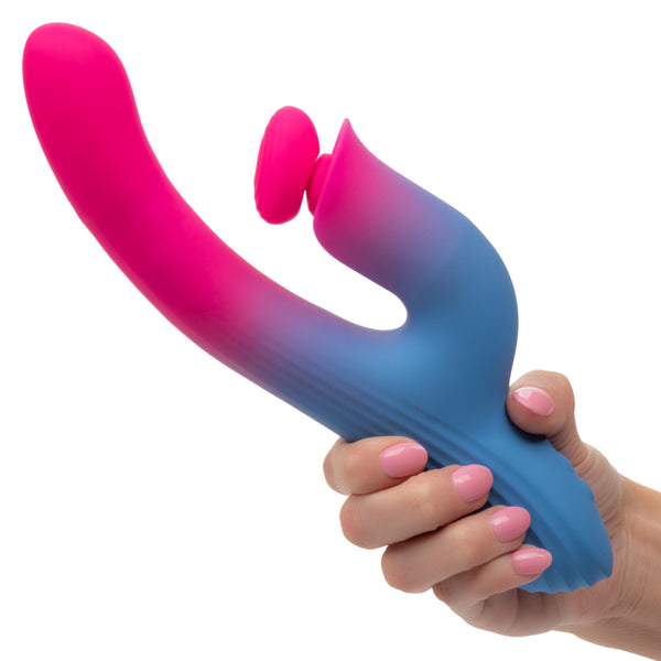 Elation Thrusting Dual Stimulator Rechargeable Silicone Vibrator