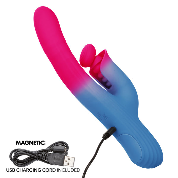 Elation Thrusting Dual Stimulator Rechargeable Silicone Vibrator