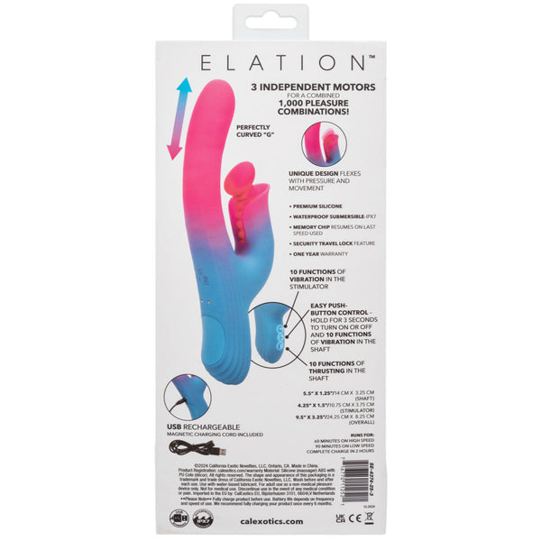 Elation Thrusting Dual Stimulator Rechargeable Silicone Vibrator
