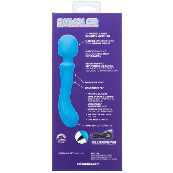 Rumbler Rumble Wand Dual Gyrating Motors 10 Speeds Waterproof Rechargeable Vibrator