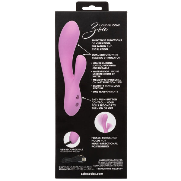 CalExotics Contour Zoie Rechargeable 10-Function Flexible Rabbit Vibrator - Extreme Toyz Singapore - https://extremetoyz.com.sg - Sex Toys and Lingerie Online Store - Bondage Gear / Vibrators / Electrosex Toys / Wireless Remote Control Vibes / Sexy Lingerie and Role Play / BDSM / Dungeon Furnitures / Dildos and Strap Ons &nbsp;/ Anal and Prostate Massagers / Anal Douche and Cleaning Aide / Delay Sprays and Gels / Lubricants and more...