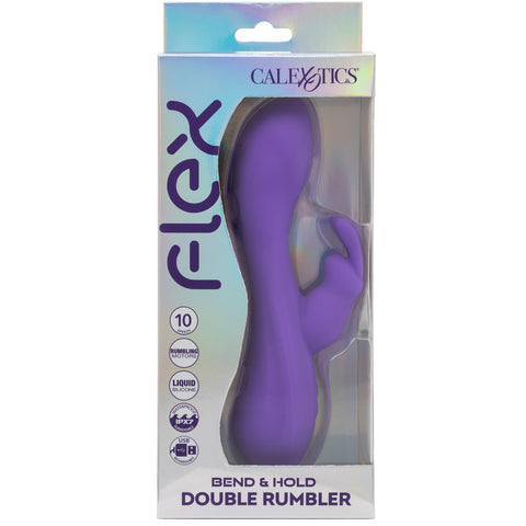 Flex Bend & Hold Double Rumbler Rechargeable Liquid Silicone Rabbit Vibrator