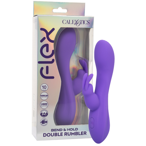 Flex Bend & Hold Double Rumbler Rechargeable Liquid Silicone Rabbit Vibrator