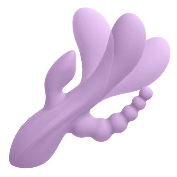Flex Bend & Hold Triple Rumbler Rechargeable Liquid Silicone Rabbit Vibrator