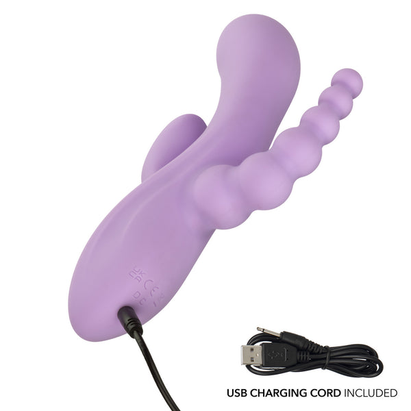 Flex Bend & Hold Triple Rumbler Rechargeable Liquid Silicone Rabbit Vibrator