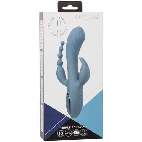 CalExotics III Triple Ecstasy Pulsating Rechargeable Rabbit Vibrator - Extreme Toyz Singapore - https://extremetoyz.com.sg - Sex Toys and Lingerie Online Store - Bondage Gear / Vibrators / Electrosex Toys / Wireless Remote Control Vibes / Sexy Lingerie and Role Play / BDSM / Dungeon Furnitures / Dildos and Strap Ons  / Anal and Prostate Massagers / Anal Douche and Cleaning Aide / Delay Sprays and Gels / Lubricants and more...