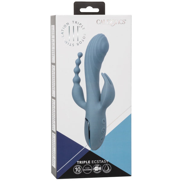 CalExotics III Triple Ecstasy Rechargeable Vibrator with Thumping Pulsation - Extreme Toyz Singapore - https://extremetoyz.com.sg - Sex Toys and Lingerie Online Store - Bondage Gear / Vibrators / Electrosex Toys / Wireless Remote Control Vibes / Sexy Lingerie and Role Play / BDSM / Dungeon Furnitures / Dildos and Strap Ons &nbsp;/ Anal and Prostate Massagers / Anal Douche and Cleaning Aide / Delay Sprays and Gels / Lubricants and more...