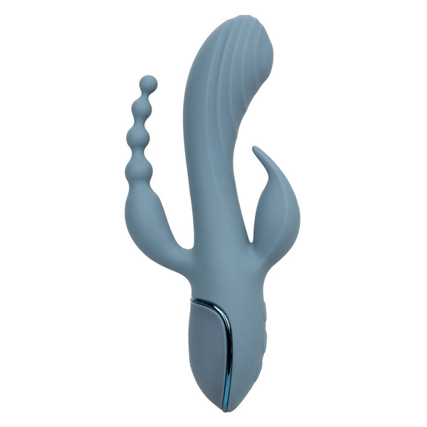 CalExotics III Triple Ecstasy Rechargeable Vibrator with Thumping Pulsation - Extreme Toyz Singapore - https://extremetoyz.com.sg - Sex Toys and Lingerie Online Store - Bondage Gear / Vibrators / Electrosex Toys / Wireless Remote Control Vibes / Sexy Lingerie and Role Play / BDSM / Dungeon Furnitures / Dildos and Strap Ons &nbsp;/ Anal and Prostate Massagers / Anal Douche and Cleaning Aide / Delay Sprays and Gels / Lubricants and more...