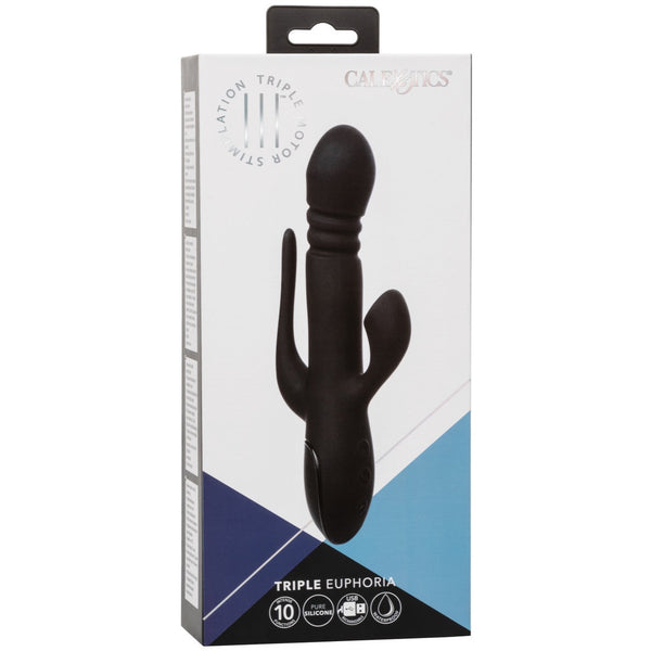 CalExotics III Triple Euphoria Rechargeable Thrusting Vibrator with Suction Clitoral Stimulator - Extreme Toyz Singapore - https://extremetoyz.com.sg - Sex Toys and Lingerie Online Store - Bondage Gear / Vibrators / Electrosex Toys / Wireless Remote Control Vibes / Sexy Lingerie and Role Play / BDSM / Dungeon Furnitures / Dildos and Strap Ons &nbsp;/ Anal and Prostate Massagers / Anal Douche and Cleaning Aide / Delay Sprays and Gels / Lubricants and more...