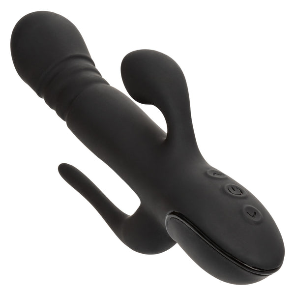 CalExotics III Triple Euphoria Rechargeable Thrusting Vibrator with Suction Clitoral Stimulator - Extreme Toyz Singapore - https://extremetoyz.com.sg - Sex Toys and Lingerie Online Store - Bondage Gear / Vibrators / Electrosex Toys / Wireless Remote Control Vibes / Sexy Lingerie and Role Play / BDSM / Dungeon Furnitures / Dildos and Strap Ons &nbsp;/ Anal and Prostate Massagers / Anal Douche and Cleaning Aide / Delay Sprays and Gels / Lubricants and more...