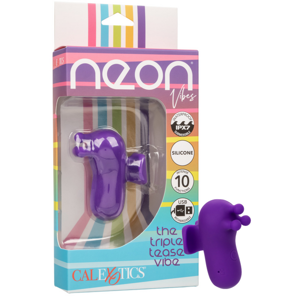 Neon Vibes The Triple Tease Rechargeable Handheld Vibe