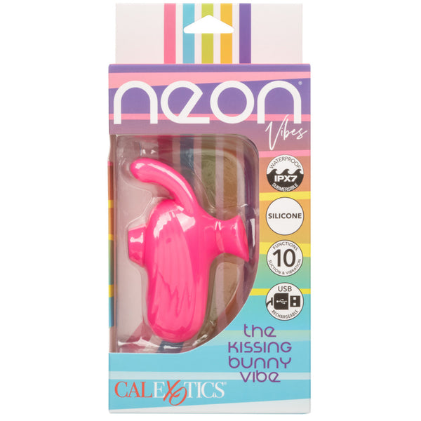 Neon Vibes The Kissing Bunny Vibe Rechargeable Clitoral Suction Massager