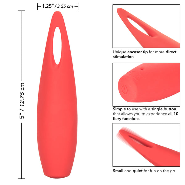 CalExotics Red Hot Spark Rechargeable 10 Functions Flickering Vibrator - Extreme Toyz Singapore - https://extremetoyz.com.sg - Sex Toys and Lingerie Online Store - Bondage Gear / Vibrators / Electrosex Toys / Wireless Remote Control Vibes / Sexy Lingerie and Role Play / BDSM / Dungeon Furnitures / Dildos and Strap Ons &nbsp;/ Anal and Prostate Massagers / Anal Douche and Cleaning Aide / Delay Sprays and Gels / Lubricants and more...