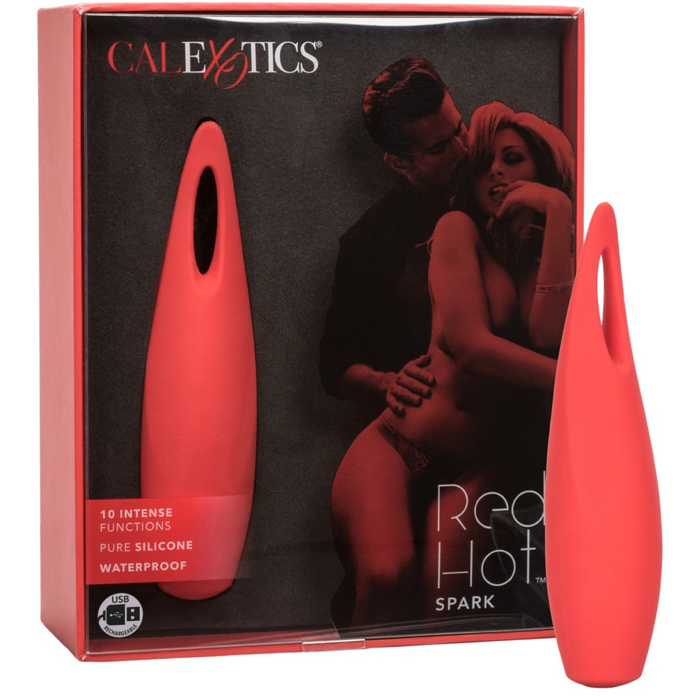 CalExotics Red Hot Spark Rechargeable 10 Functions Flickering Vibrator - Extreme Toyz Singapore - https://extremetoyz.com.sg - Sex Toys and Lingerie Online Store - Bondage Gear / Vibrators / Electrosex Toys / Wireless Remote Control Vibes / Sexy Lingerie and Role Play / BDSM / Dungeon Furnitures / Dildos and Strap Ons &nbsp;/ Anal and Prostate Massagers / Anal Douche and Cleaning Aide / Delay Sprays and Gels / Lubricants and more...