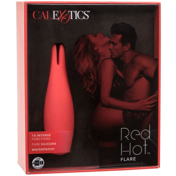 CalExotics Red Hot Flare Rechargeable 10 Functions Flickering Vibrator - Extreme Toyz Singapore - https://extremetoyz.com.sg - Sex Toys and Lingerie Online Store - Bondage Gear / Vibrators / Electrosex Toys / Wireless Remote Control Vibes / Sexy Lingerie and Role Play / BDSM / Dungeon Furnitures / Dildos and Strap Ons &nbsp;/ Anal and Prostate Massagers / Anal Douche and Cleaning Aide / Delay Sprays and Gels / Lubricants and more...