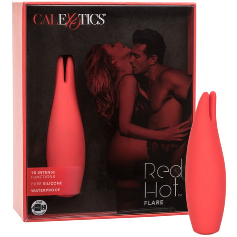 CalExotics Red Hot Flare Rechargeable 10 Functions Flickering Vibrator - Extreme Toyz Singapore - https://extremetoyz.com.sg - Sex Toys and Lingerie Online Store - Bondage Gear / Vibrators / Electrosex Toys / Wireless Remote Control Vibes / Sexy Lingerie and Role Play / BDSM / Dungeon Furnitures / Dildos and Strap Ons &nbsp;/ Anal and Prostate Massagers / Anal Douche and Cleaning Aide / Delay Sprays and Gels / Lubricants and more...