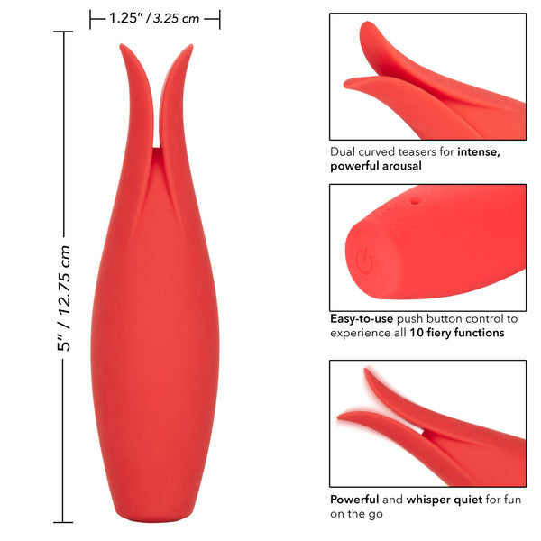 CalExotics Red Hot Fury Rechargeable 10 Functions Flickering Vibrator - Extreme Toyz Singapore - https://extremetoyz.com.sg - Sex Toys and Lingerie Online Store - Bondage Gear / Vibrators / Electrosex Toys / Wireless Remote Control Vibes / Sexy Lingerie and Role Play / BDSM / Dungeon Furnitures / Dildos and Strap Ons &nbsp;/ Anal and Prostate Massagers / Anal Douche and Cleaning Aide / Delay Sprays and Gels / Lubricants and more...