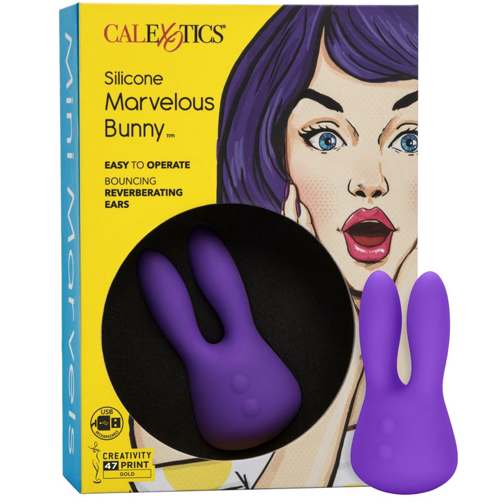 CalExotics Mini Marvels Silicone Marvelous Bunny Rechargeable Vibrator - Extreme Toyz Singapore - https://extremetoyz.com.sg - Sex Toys and Lingerie Online Store - Bondage Gear / Vibrators / Electrosex Toys / Wireless Remote Control Vibes / Sexy Lingerie and Role Play / BDSM / Dungeon Furnitures / Dildos and Strap Ons &nbsp;/ Anal and Prostate Massagers / Anal Douche and Cleaning Aide / Delay Sprays and Gels / Lubricants and more...