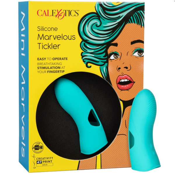 CalExotics Mini Marvels Silicone Marvelous Tickler Rechargeable Finger Vibrator - Extreme Toyz Singapore - https://extremetoyz.com.sg - Sex Toys and Lingerie Online Store - Bondage Gear / Vibrators / Electrosex Toys / Wireless Remote Control Vibes / Sexy Lingerie and Role Play / BDSM / Dungeon Furnitures / Dildos and Strap Ons &nbsp;/ Anal and Prostate Massagers / Anal Douche and Cleaning Aide / Delay Sprays and Gels / Lubricants and more...