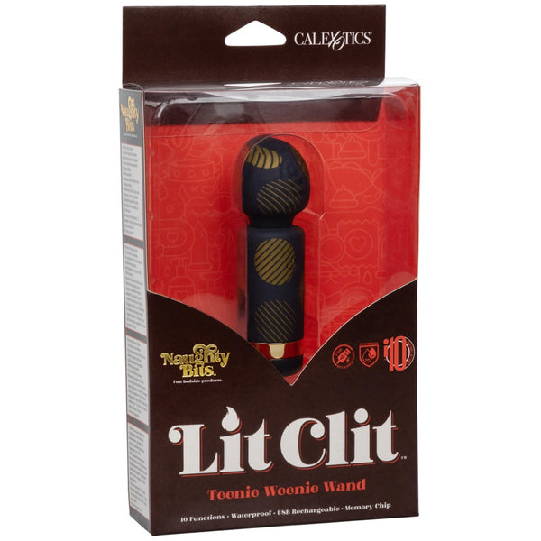 CalExotics Naughty Bits Lit Clit Teenie Weenie Wand Rechargeable Vibrator - Extreme Toyz Singapore - https://extremetoyz.com.sg - Sex Toys and Lingerie Online Store