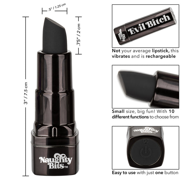 CalExotics Naughty Bits Evil Bitch Lipstick Vibrator - Extreme Toyz Singapore - https://extremetoyz.com.sg - Sex Toys and Lingerie Online Store - Bondage Gear / Vibrators / Electrosex Toys / Wireless Remote Control Vibes / Sexy Lingerie and Role Play / BDSM / Dungeon Furnitures / Dildos and Strap Ons &nbsp;/ Anal and Prostate Massagers / Anal Douche and Cleaning Aide / Delay Sprays and Gels / Lubricants and more...