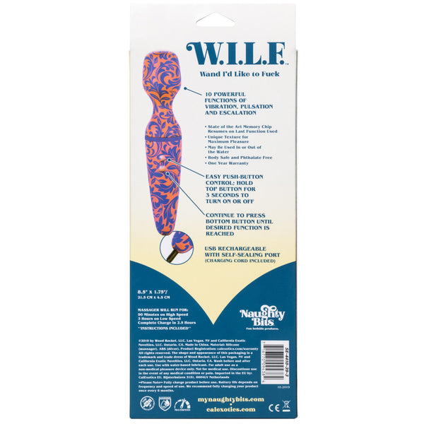 Naughty Bits W.I.L.F. Wand I'd Like to Fuck Rechargeable Vibrator