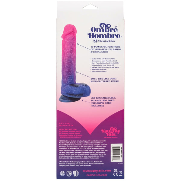 CalExotics Naughty Bits Ombré Hombre XL Vibrating Dildo - Extreme Toyz Singapore - https://extremetoyz.com.sg - Sex Toys and Lingerie Online Store - Bondage Gear / Vibrators / Electrosex Toys / Wireless Remote Control Vibes / Sexy Lingerie and Role Play / BDSM / Dungeon Furnitures / Dildos and Strap Ons &nbsp;/ Anal and Prostate Massagers / Anal Douche and Cleaning Aide / Delay Sprays and Gels / Lubricants and more...