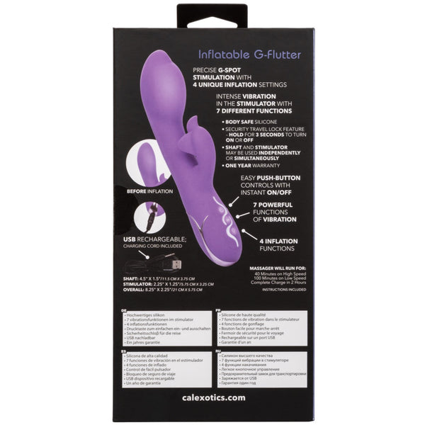 CalExotics Insatiable G Inflatable G-Flutter Rechargeable Rabbit Vibrator - Extreme Toyz Singapore - https://extremetoyz.com.sg - Sex Toys and Lingerie Online Store - Bondage Gear / Vibrators / Electrosex Toys / Wireless Remote Control Vibes / Sexy Lingerie and Role Play / BDSM / Dungeon Furnitures / Dildos and Strap Ons &nbsp;/ Anal and Prostate Massagers / Anal Douche and Cleaning Aide / Delay Sprays and Gels / Lubricants and more...