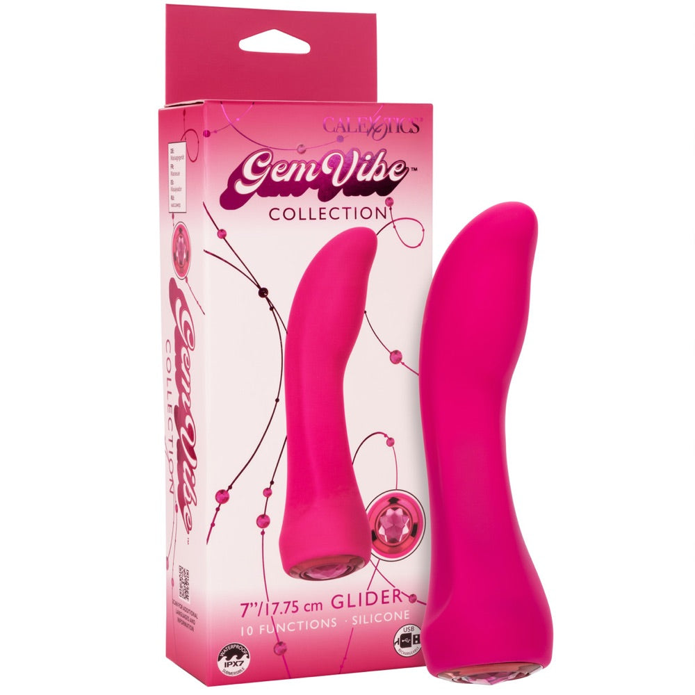 CalExotics Gem Vibe Collection Glider Rechargeable G-Spot Vibrator - Extreme Toyz Singapore - https://extremetoyz.com.sg - Sex Toys and Lingerie Online Store - Bondage Gear / Vibrators / Electrosex Toys / Wireless Remote Control Vibes / Sexy Lingerie and Role Play / BDSM / Dungeon Furnitures / Dildos and Strap Ons &nbsp;/ Anal and Prostate Massagers / Anal Douche and Cleaning Aide / Delay Sprays and Gels / Lubricants and more...