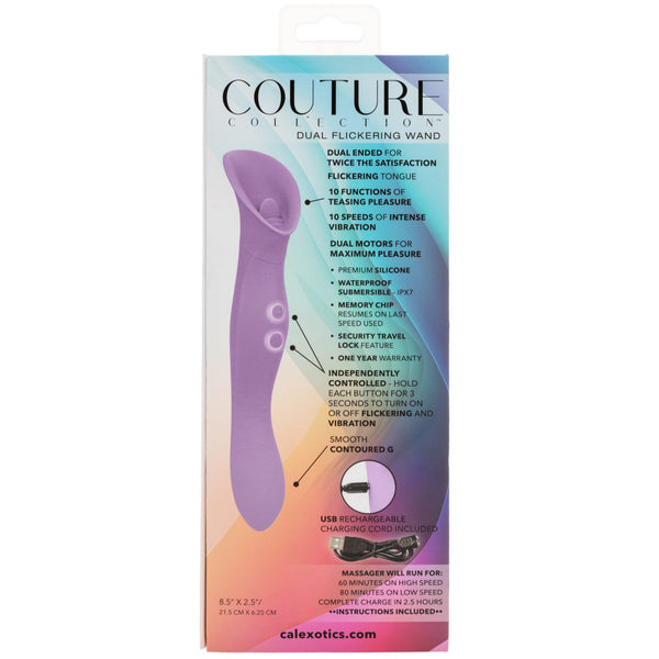Couture Collection Dual-Ended Flickering Wand Rechargeable Vibrator