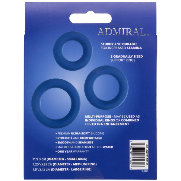 CalExotics Admiral Universal Form-Fitting Cock Ring Set - Extreme Toyz Singapore - https://extremetoyz.com.sg - Sex Toys and Lingerie Online Store - Bondage Gear / Vibrators / Electrosex Toys / Wireless Remote Control Vibes / Sexy Lingerie and Role Play / BDSM / Dungeon Furnitures / Dildos and Strap Ons &nbsp;/ Anal and Prostate Massagers / Anal Douche and Cleaning Aide / Delay Sprays and Gels / Lubricants and more...