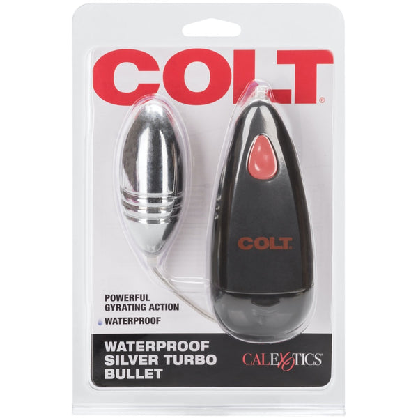 CalExotics COLT Waterproof Silver Turbo Bullet Vibrator - Extreme Toyz Singapore - https://extremetoyz.com.sg - Sex Toys and Lingerie Online Store