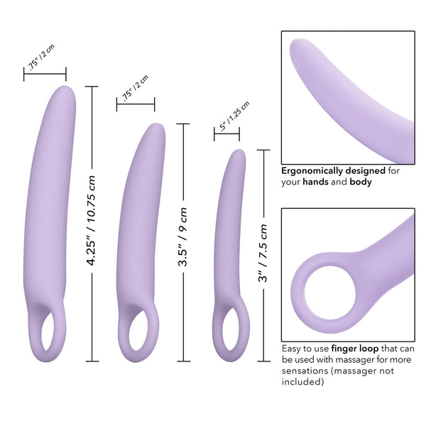 CalExotics Dr. Laura Berman Alena Set of 3 Silicone Dilators - Extreme Toyz Singapore - https://extremetoyz.com.sg - Sex Toys and Lingerie Online Store - Bondage Gear / Vibrators / Electrosex Toys / Wireless Remote Control Vibes / Sexy Lingerie and Role Play / BDSM / Dungeon Furnitures / Dildos and Strap Ons &nbsp;/ Anal and Prostate Massagers / Anal Douche and Cleaning Aide / Delay Sprays and Gels / Lubricants and more...