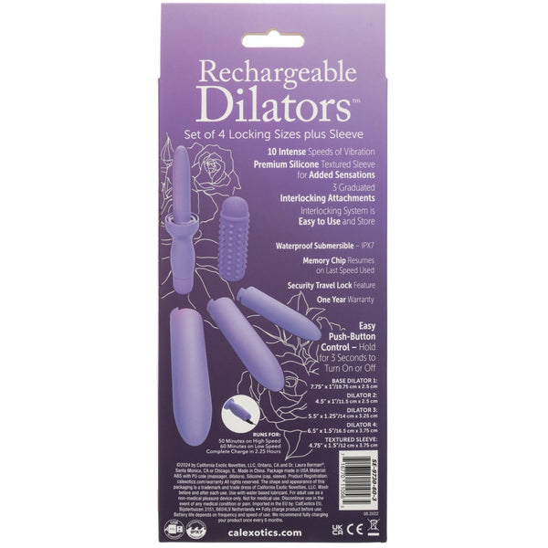 Dr. Laura Berman Rechargeable Dilators Set of 4 Locking Sizes Plus Sleeve