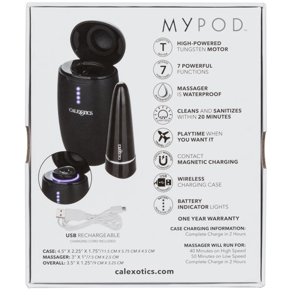 My Pod Vibrator with UV Sanitizing Light in Charging Case - Black