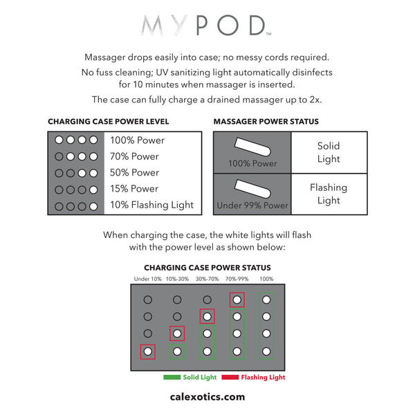 My Pod Vibrator with UV Sanitizing Light in Charging Case - Black