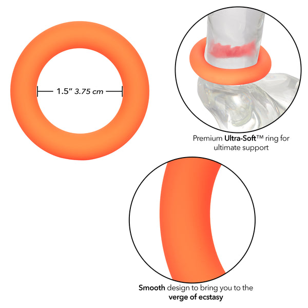 CalExotics Link Up Ultra-Soft Verge Silicone Cock Ring - Orange - Extreme Toyz Singapore - https://extremetoyz.com.sg - Sex Toys and Lingerie Online Store - Bondage Gear / Vibrators / Electrosex Toys / Wireless Remote Control Vibes / Sexy Lingerie and Role Play / BDSM / Dungeon Furnitures / Dildos and Strap Ons &nbsp;/ Anal and Prostate Massagers / Anal Douche and Cleaning Aide / Delay Sprays and Gels / Lubricants and more...