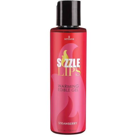 Sensuva Sizzle Lips Strawberry Warming Edible Gel - 125ml - Extreme Toyz Singapore - https://extremetoyz.com.sg - Sex Toys and Lingerie Online Store - Bondage Gear / Vibrators / Electrosex Toys / Wireless Remote Control Vibes / Sexy Lingerie and Role Play / BDSM / Dungeon Furnitures / Dildos and Strap Ons &nbsp;/ Anal and Prostate Massagers / Anal Douche and Cleaning Aide / Delay Sprays and Gels / Lubricants and more...