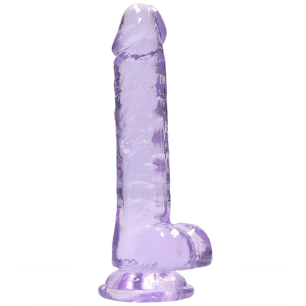 Shots America RealRock 7" Crystal Clear Dildo With Balls - Purple - Extreme Toyz Singapore - https://extremetoyz.com.sg - Sex Toys and Lingerie Online Store - Bondage Gear / Vibrators / Electrosex Toys / Wireless Remote Control Vibes / Sexy Lingerie and Role Play / BDSM / Dungeon Furnitures / Dildos and Strap Ons &nbsp;/ Anal and Prostate Massagers / Anal Douche and Cleaning Aide / Delay Sprays and Gels / Lubricants and more...